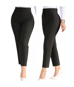 2024 New Fashion Women's Solid Color High-waisted Casual Pants OL Ladies Pants