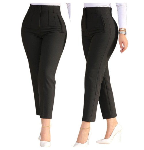 2024 New Fashion Women's Solid Color High-waisted Casual Pants OL Ladies Pants